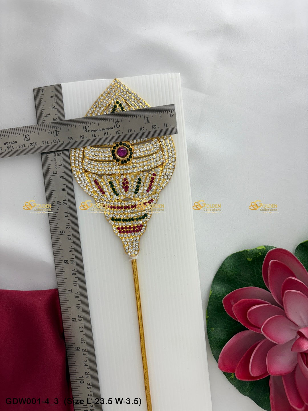 Decoration For Lord Murugan Size: 23.5 x 3.5, Color: Multi, Style: Murugan Swamy Weapon Image 3