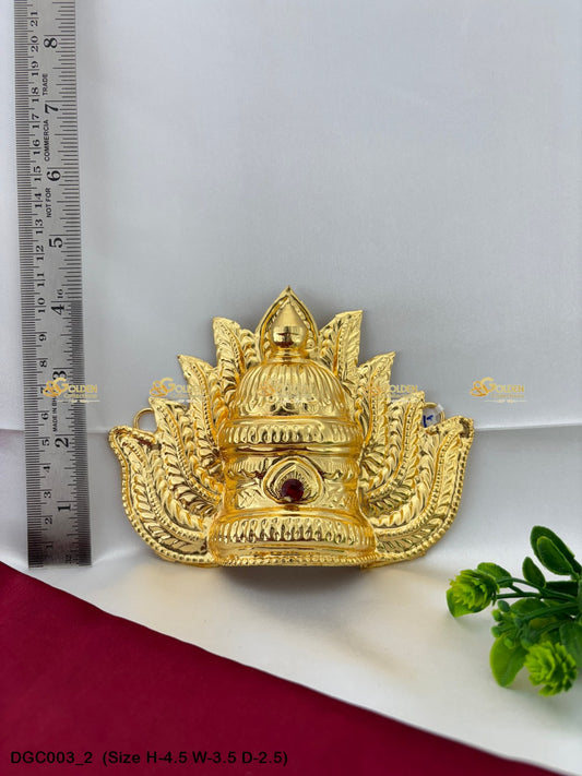 Deity Crown Divine Jewellery Goldencollections Size: 4.5 X 3.5 X 2.5, Color: Gold, Style: Jwala Image 2