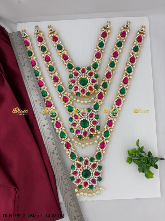 Deity Inspired Two Layer Pink Necklace Goldencollections Size: 14 X 10, Color: Multi, Style: 3 Step Image 2