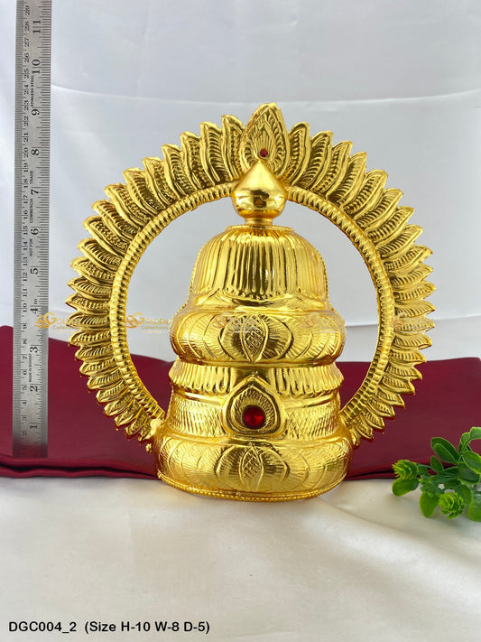Deity Jewellery Crown Ornate Mukut Goldencollections Size: 10 X 8 X 5, Color: Gold, Style: Arch Image 2