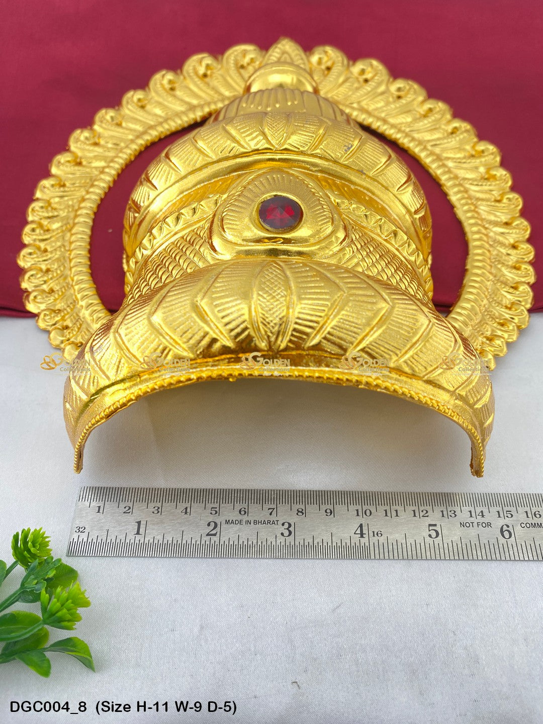 Deity Jewellery Crown Ornate Mukut Goldencollections Size: 11 X 9 X 5, Color: Gold, Style: Arch Image 8