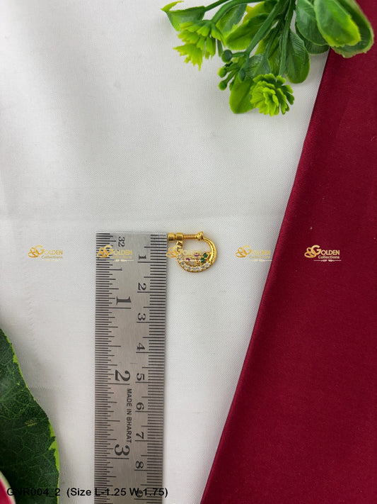 Deity Nath Goldencollections Size: 1.25 x 1.75, Color: Multi, Style: Nath Nose Ring Image 2