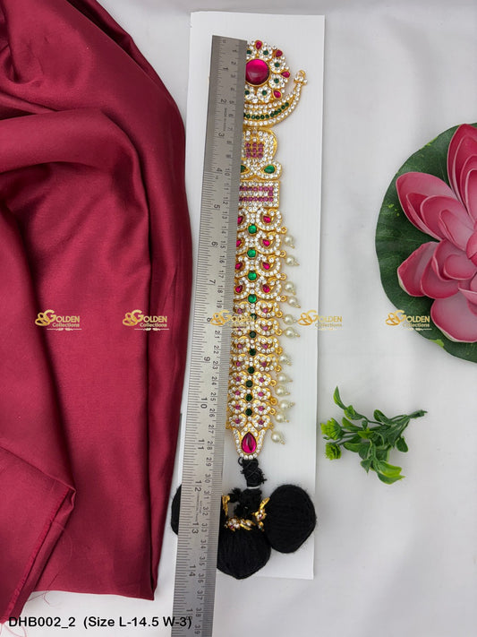 deity stone jada traditional hair accessory for god goddess Size: 14.5 x 3, Color: Multi, Style: JADA Image 2