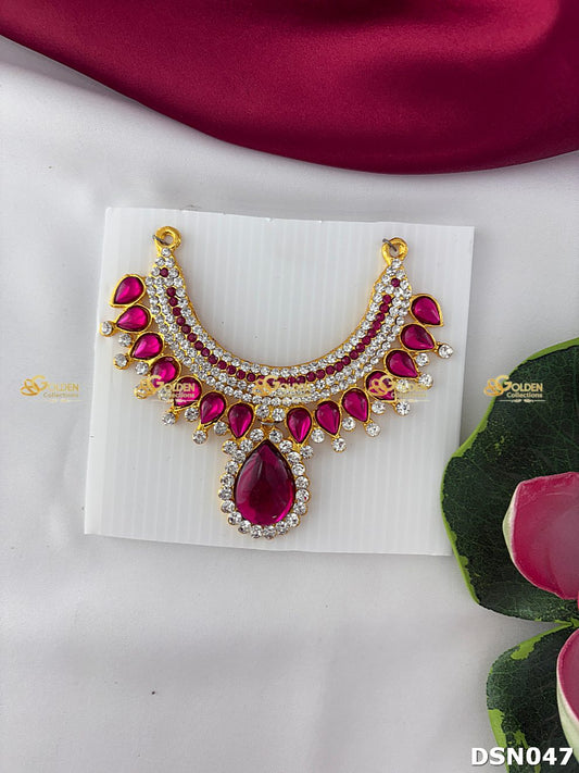 Deity Pink 1 Step Stone Short Necklace DSN047 deity short necklace image 2