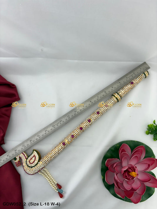 Divine Bansuri Flute Brij Sugandha Bansi With Stone Work Size: 18 x 4, Color: Multi, Style: Flute Image 2