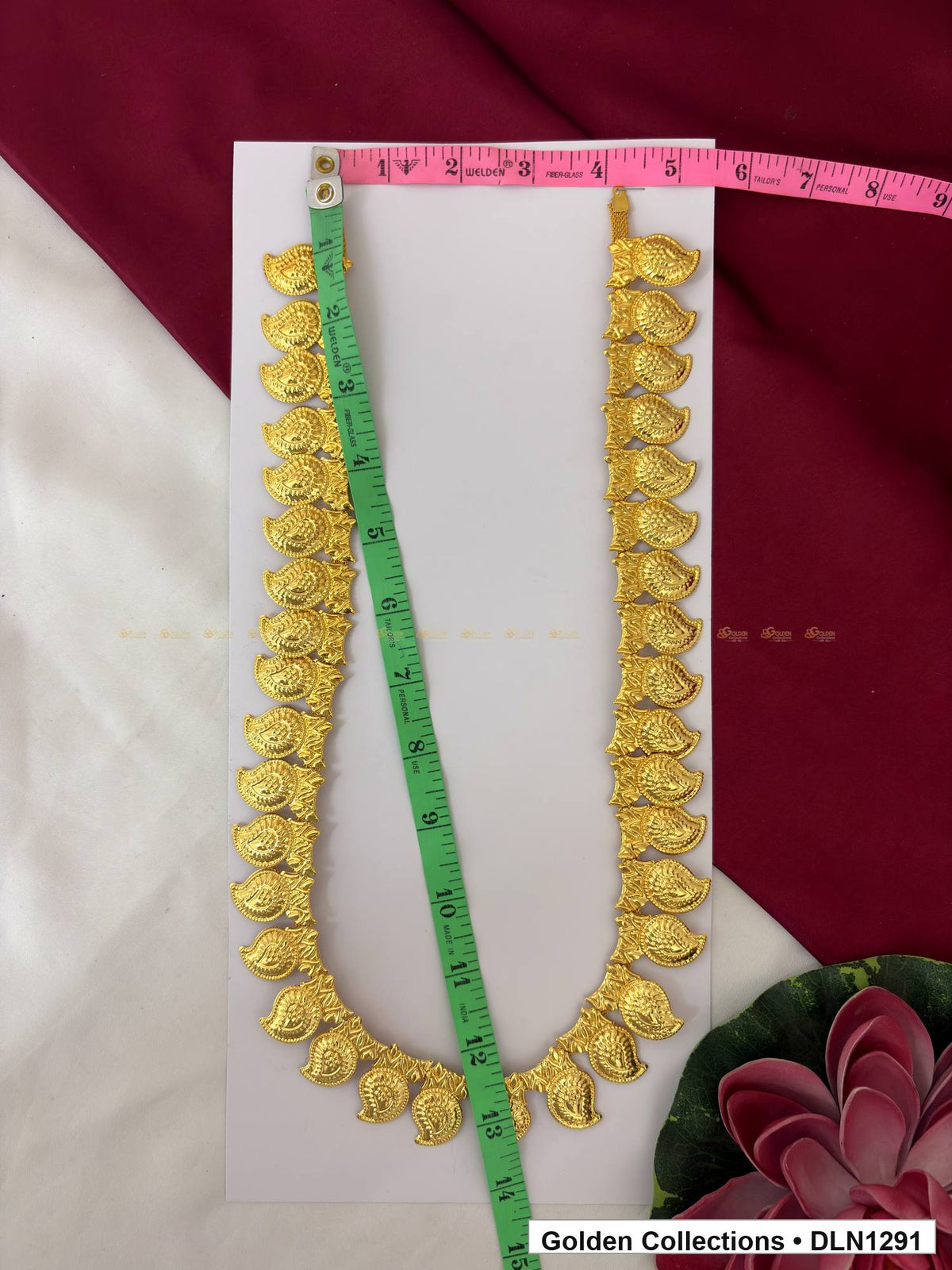 Alternate product view of Gold-Tone Paisley-Link Deity Long Necklace for Idol Alankaram for deity idol alankaram