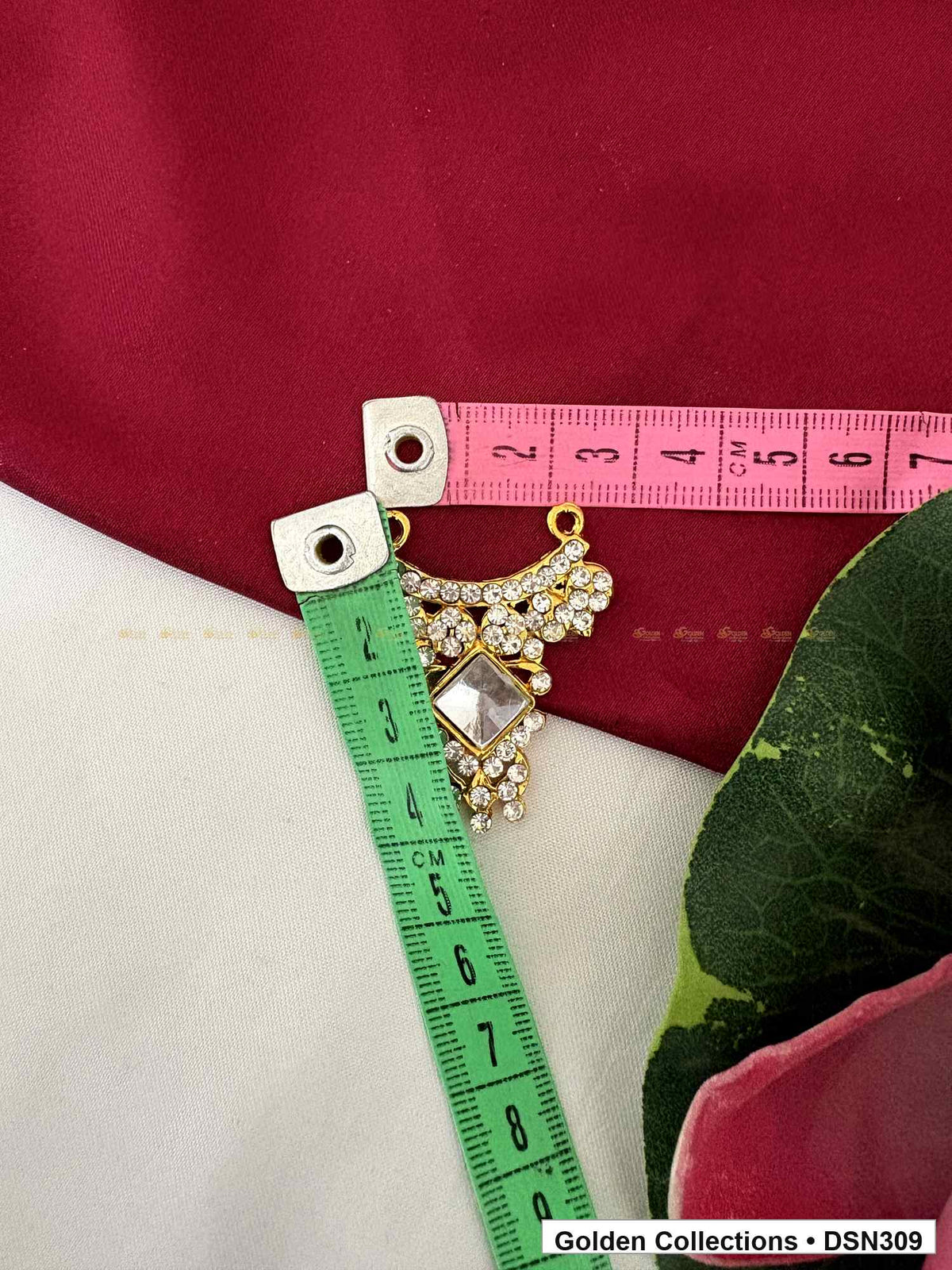 Alternate product view of Clear Square Centre Winged Floral Deity Short Necklace for Idol Alankaram for deity idol alankaram