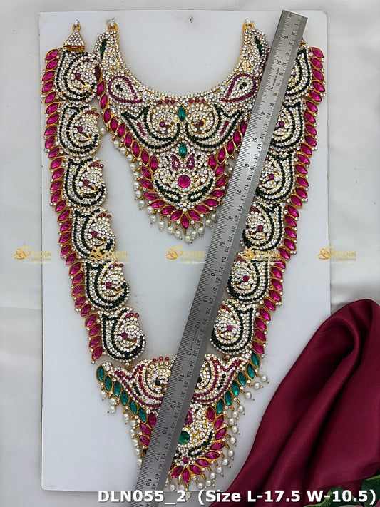 Goddess 2 Step Long Haram DLN055 deity long haram measurement photo showing ruler or tape length and width reference