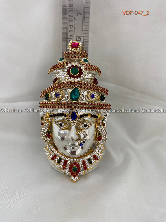 Varalakshmi Ammavaru German Silver Face 6 in VDF047 deity face for pooja alankaram image 2