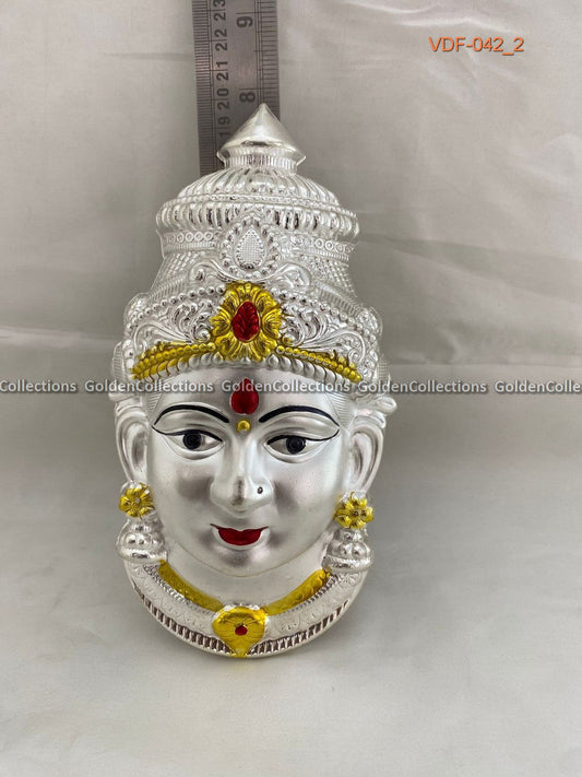 Varalakshmi Ammavaru German Silver Face 8 in VDF042 deity face for pooja alankaram image 2
