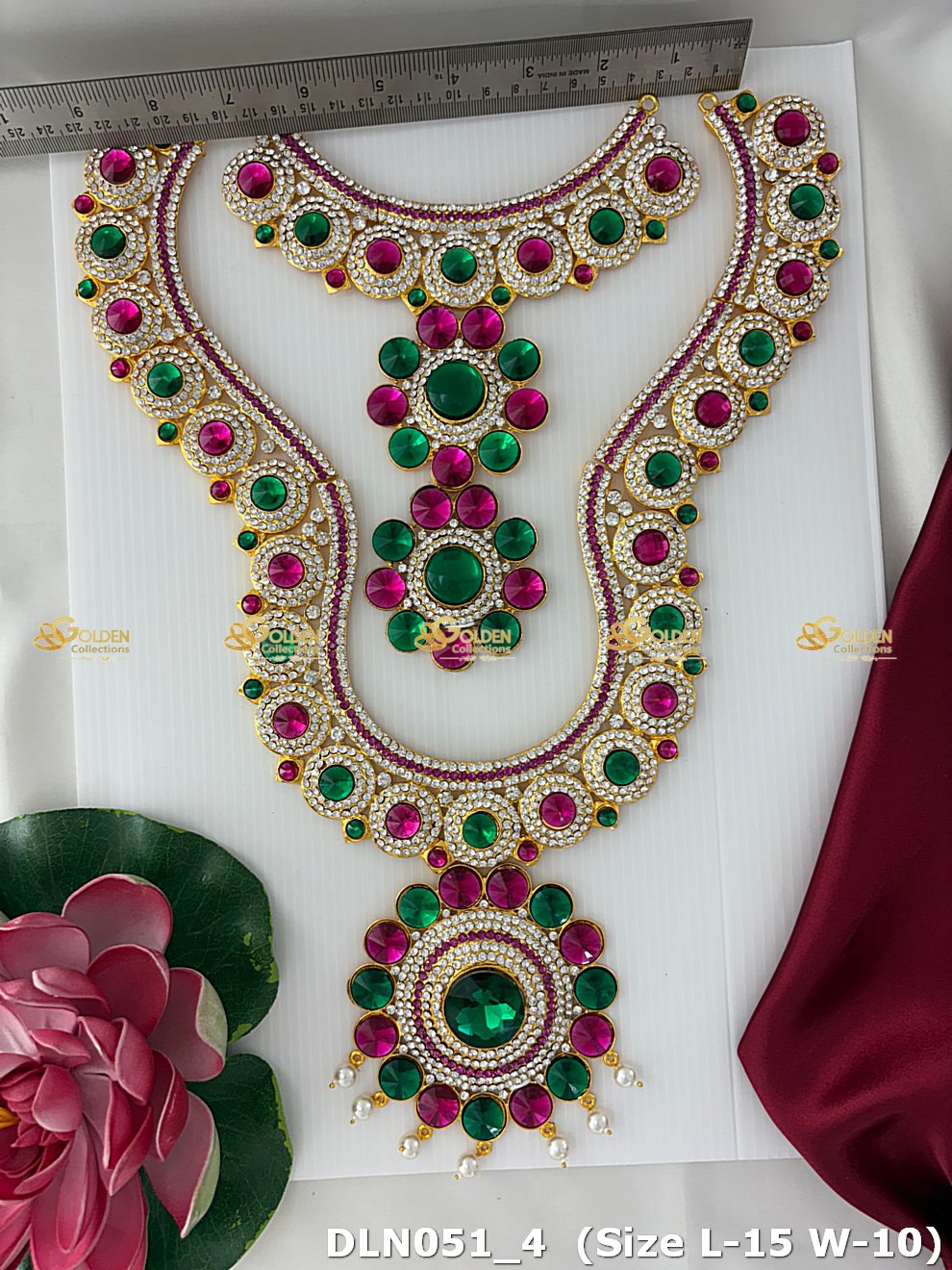 Goddess Lakshmi Temple Necklace Goldencollections Dln 051_3