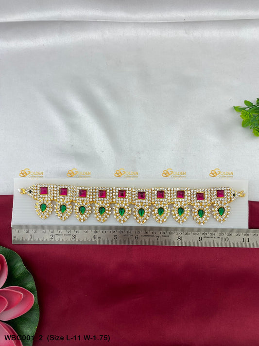 Goddess Waist Belt Vaddanam For Goddess Goldencollections Size: 11 x 1.75, Color: Multi, Style: Stone Waist Belt Image 2