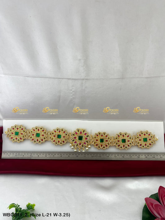 Gods Waist Belt Divine Adornments Goldencollections Size: 21 x 3.25, Color: Multi, Style: Stone Waist Belt Image 2