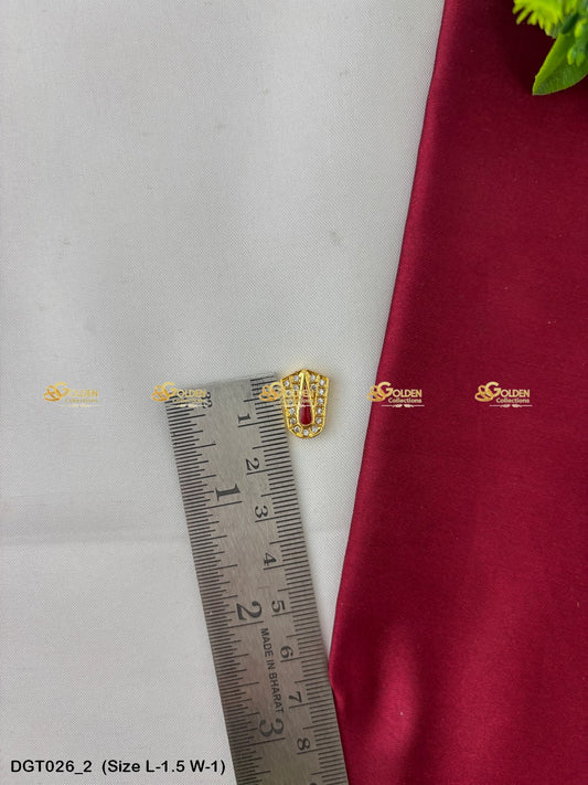 Gold Plated Balaji Namam With Cz Stones Forehead Decoration Size: 1.5 x 1, Color: Multi, Style: Balaji Namam Image 2