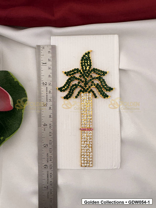 Measurement and scale view of Gold-Plated Deity Sugarcane for Goddess Alankaram for fit checking