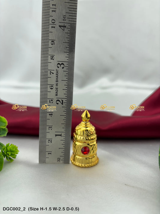 Gold Plated God Goddess Crown Mukut Goldencollections Size: 1.5 X 2.5 X 0.5, Color: Gold, Style: Round Image 2