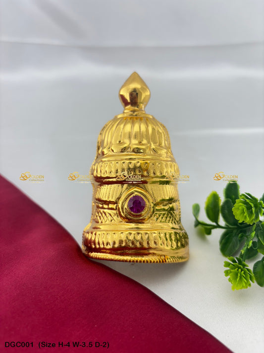 Gold Plated Goddess Crown Mukut Goldencollections Size: 4 X 3.5 X 2, Color: Gold, Style: Half Round Image 1