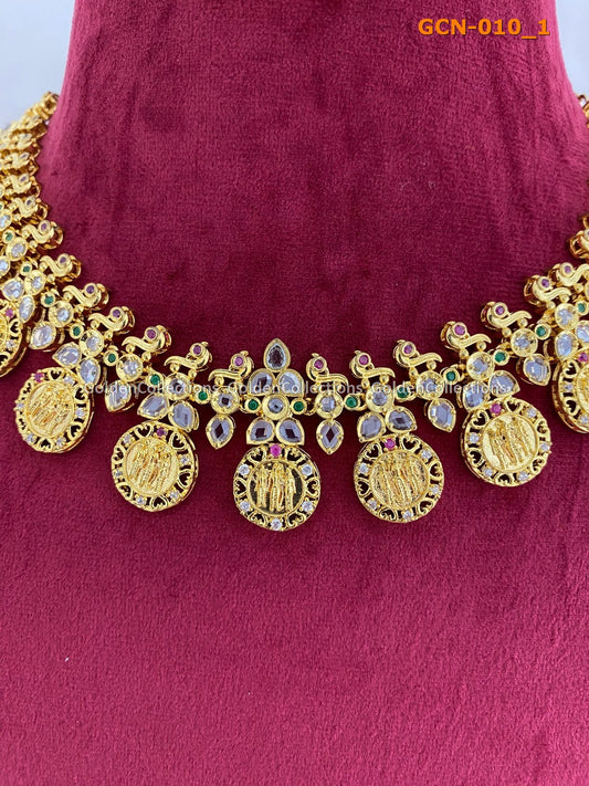 Gold Plated Jewellery In One Gram : Women Stylish Necklace GoldenCollections 2