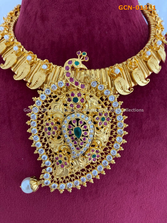Gold Plated Necklace Online : One Gram Gold Necklace GoldenCollections 2