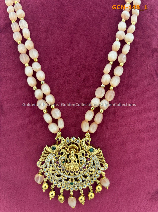 Gold Plated Pearl Necklace : Beaded Fashion Golden Collections 2