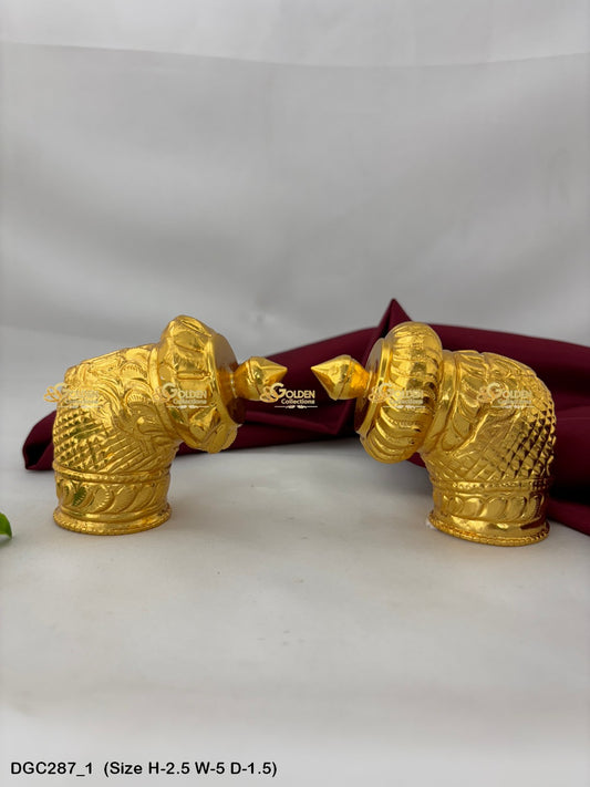 Gold Plated Round Andal Crown Kireetam For Amman Alankaram Size: 2.5 X 5 X 1.5, Color: Gold, Style: Full Round Andalu Image 1