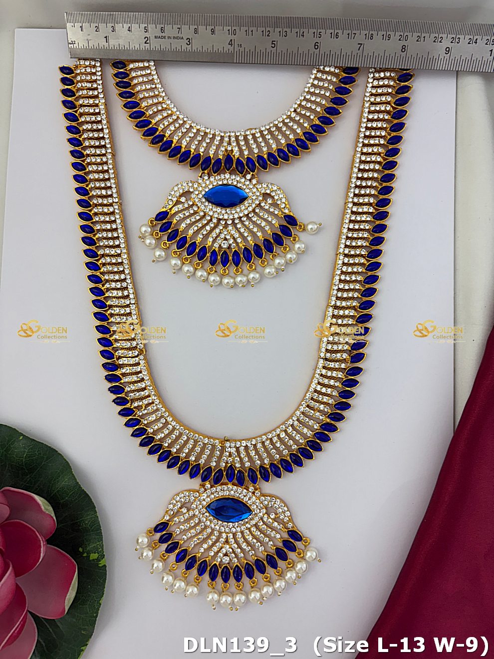 Deity Blue with White 2 Step Long Haram DLN135 deity long haram image 3
