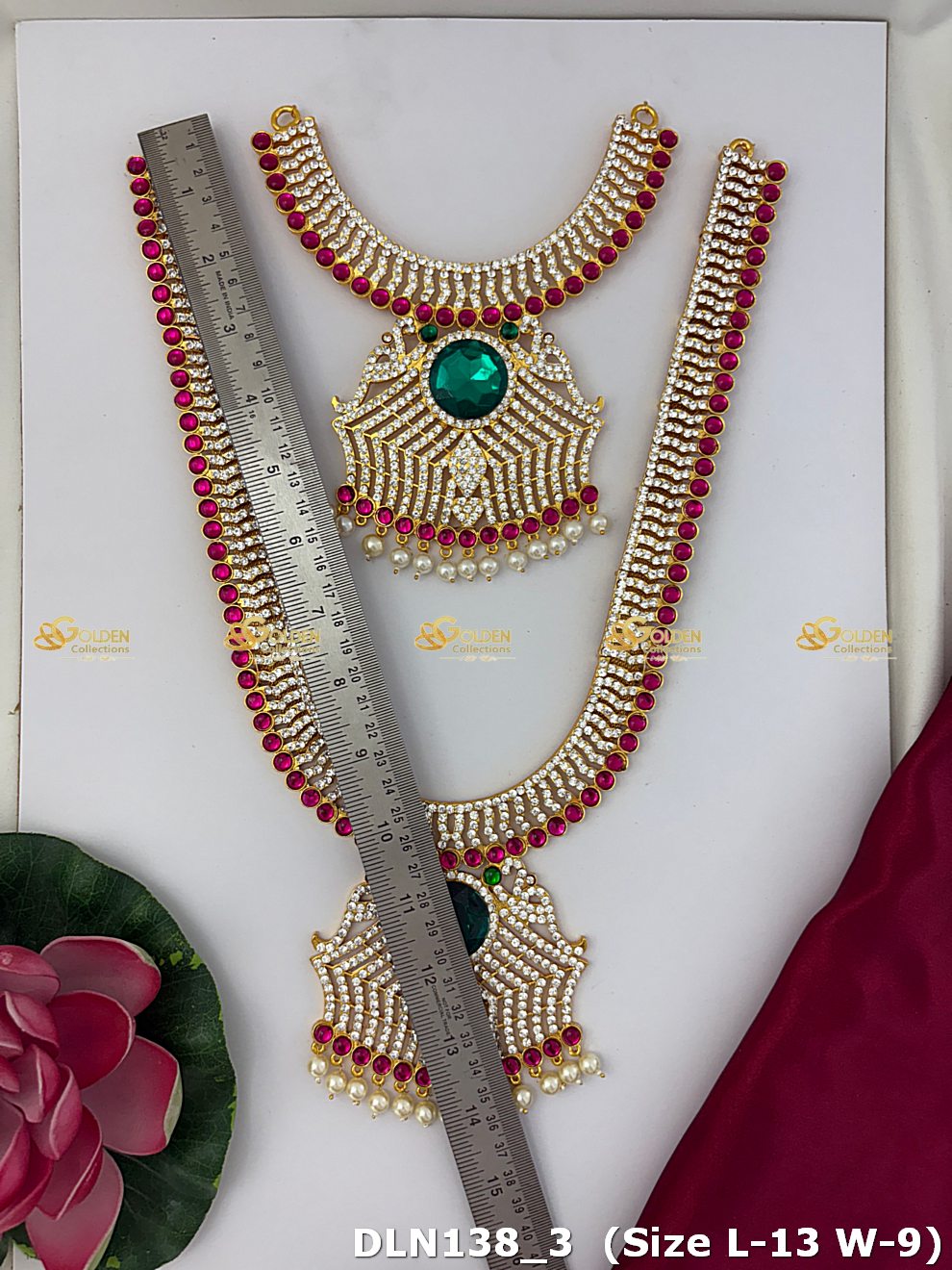 Lakshmi / Amman 2 Step Long Haram Set DLN138 deity long haram image 3
