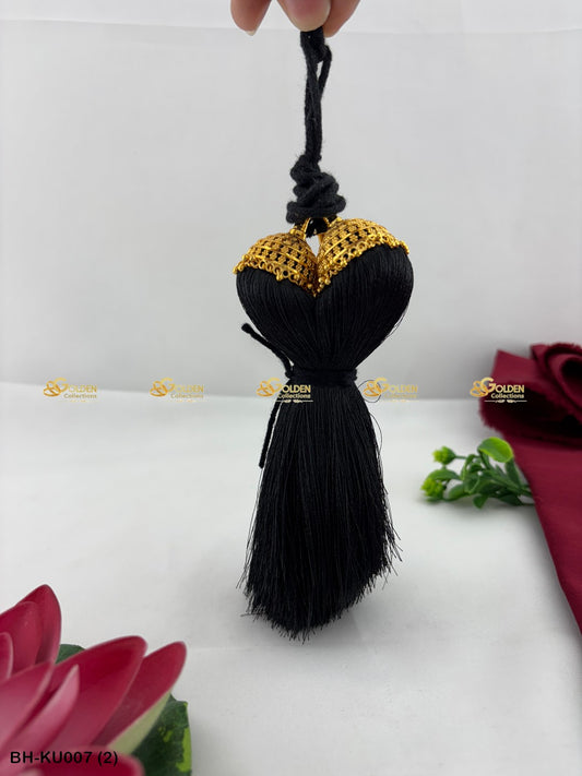 Handcrafted Jada Kucchulu for Bharatanatyam Dancers Size: One Size, Color: Black, Style: Jada Kuppulu Image 2