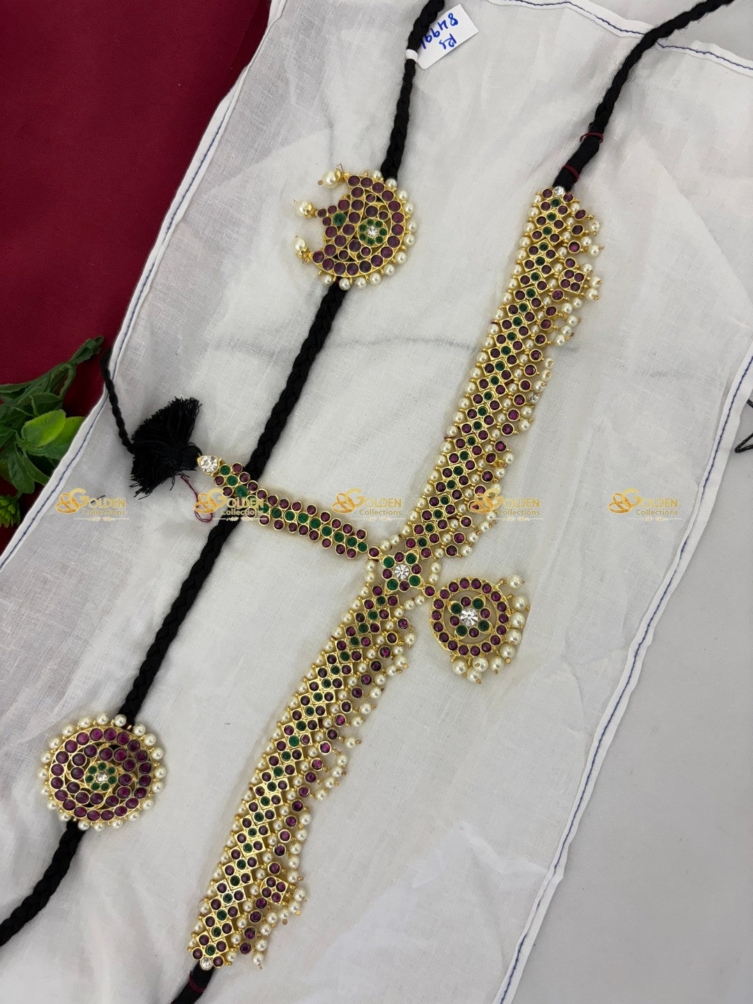 Handmade Kemp Headset Traditional Bharatanatyam Jewelry Size: Kemp, Color: Kemp HeadSet, Style: Image 2