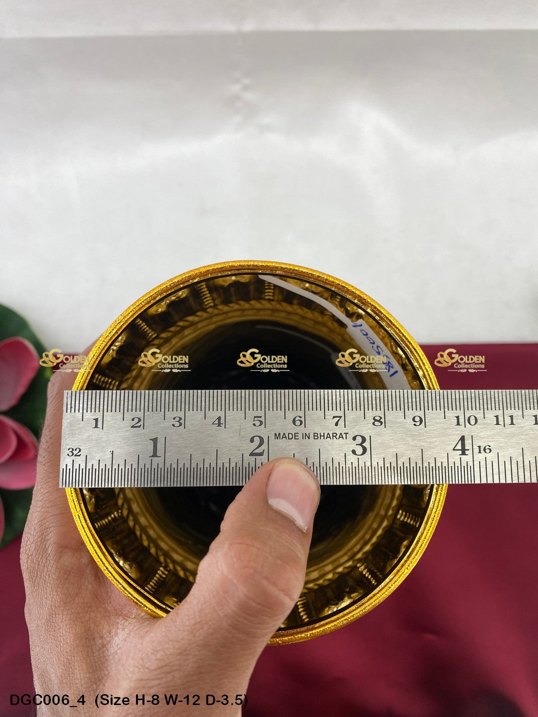 Hindu Deity Crown Divine Alangaram Goldencollections Size: 8 X 12 X 3.5, Color: Gold, Style: Round Image 4