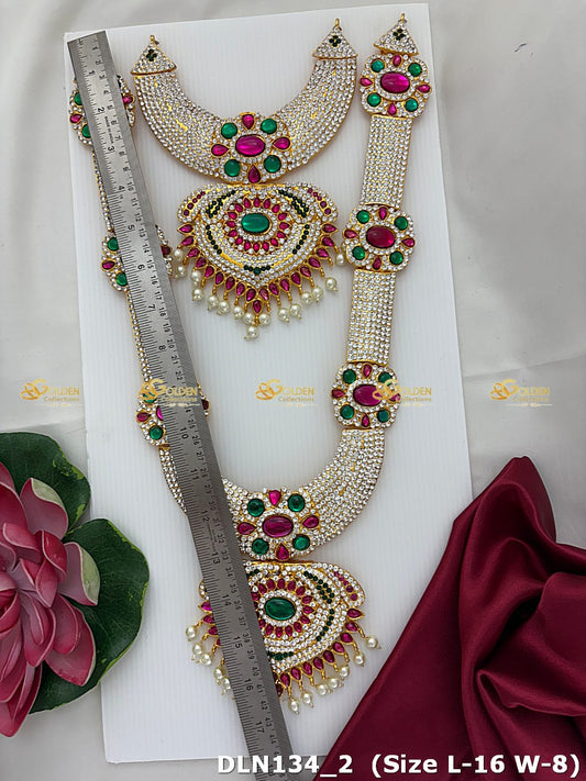Hindu God Jewellery Amman Stone Necklace For Deity Dln 140_2