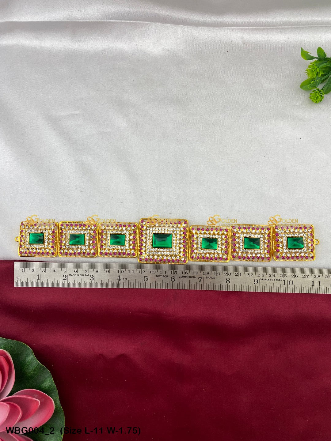 Deity Vaddanam Waist Belt with Stone Work WBG-004 Waist Belts deity alankaram image 2