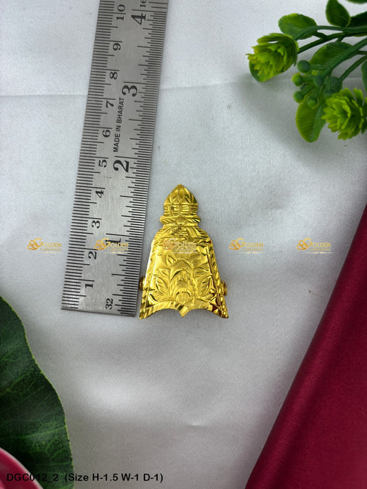 Indian Traditional God Goddess Crown Kireedam Goldencollections Size: 1.5 X 1 X 1, Color: Gold, Style: Half Round Image 2