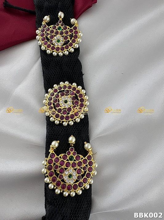 Kemp Bharatanatyam and Kuchipudi jada jadai with jada kuchulu temple jewellery braid set GoldenCollections