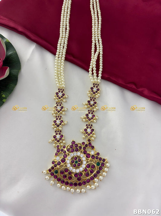 Kemp Bharatanatyam Long Necklace | Temple Jewellery Haram