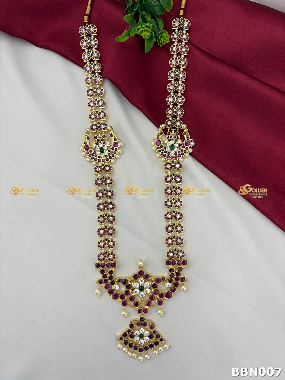 Kemp Bharatanatyam Long Necklace | Temple Jewellery for Arangetram, Kuchipudi & South Indian Weddings – GoldenCollections