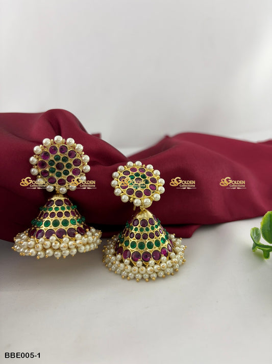 Kemp Jhumkas Pearl Earrings By GoldenCollections BBE-005_2