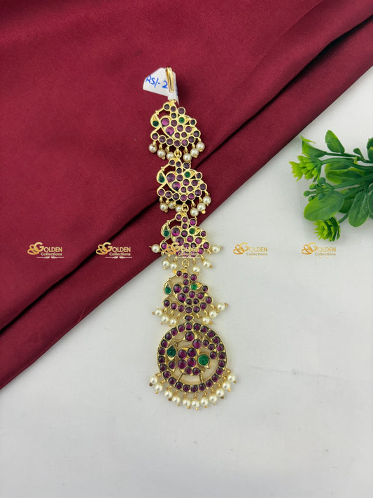 Kemp Stone Maang Tikka Classical Dance Hair Ornament Size: Kemp, Color: Kemp Mang Tikka, Style: Image 1