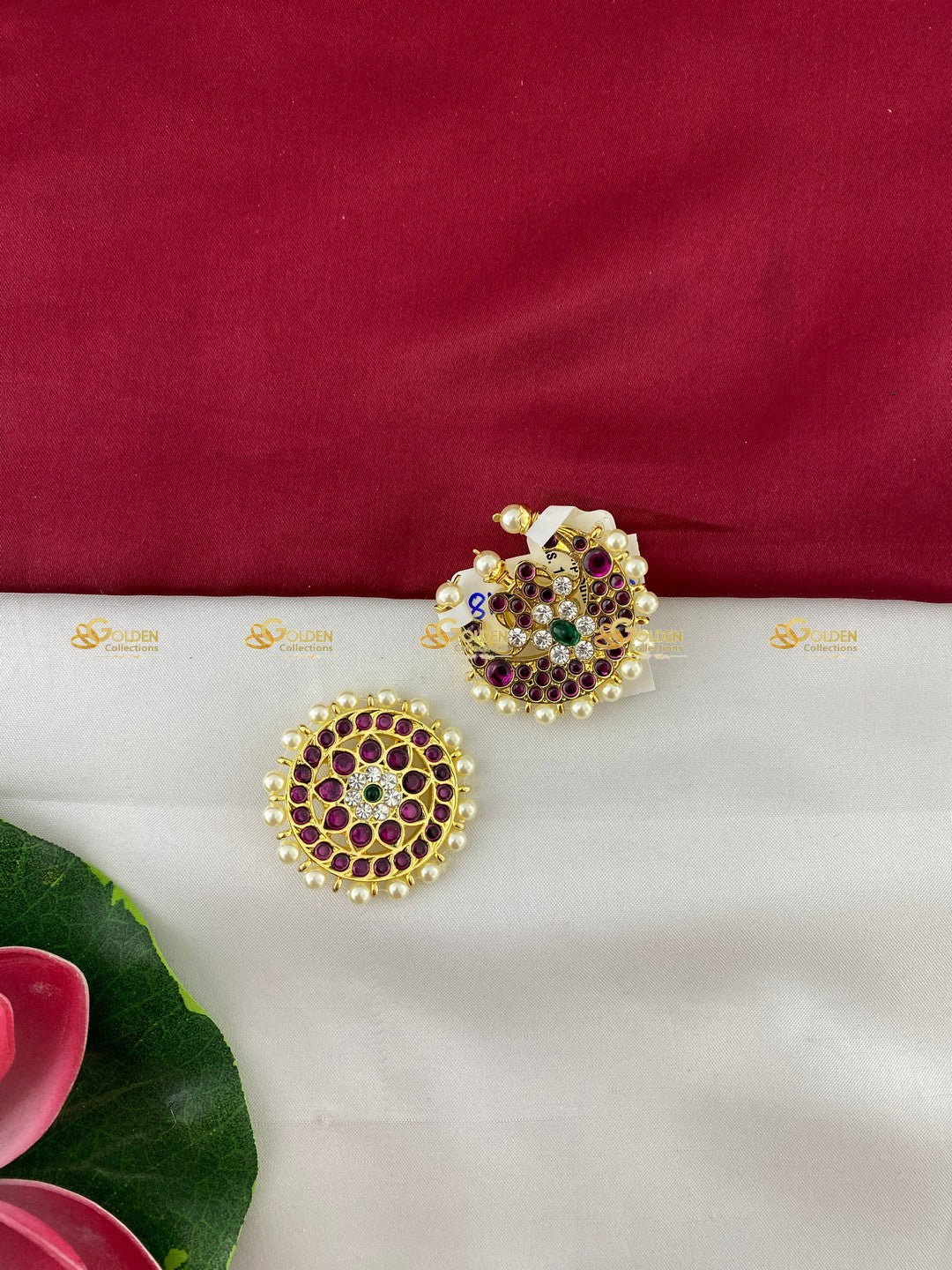 Kemp Sun Moon Rakodi Bharatanatyam Hair Accessory Goldencollections Color: Kemp Style: Kemp Sun And Moon Image 1