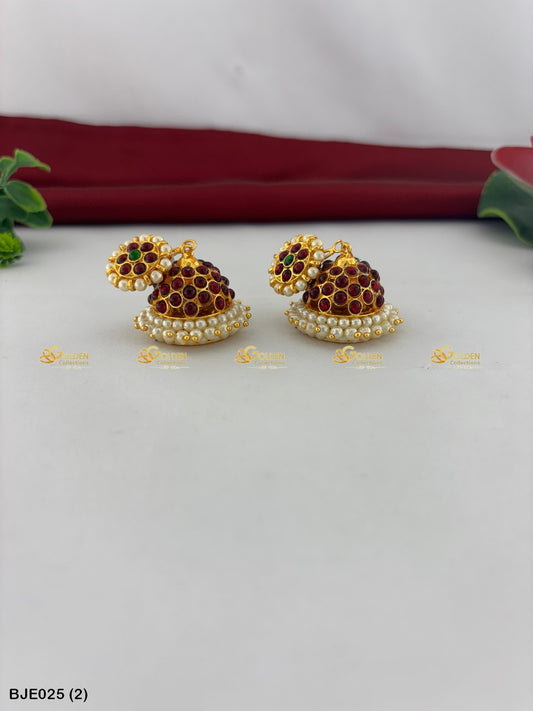 Kempu Dance Earrings Goldencollections Color: Multi, Style: Bharatanatyam Earrings Image 1
