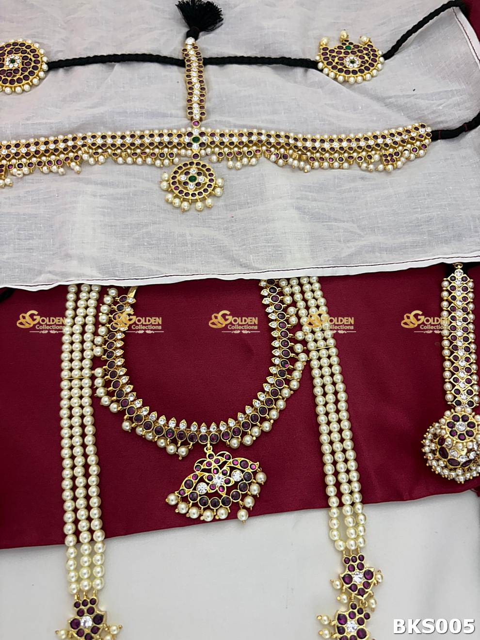 Kemp Short Necklace Addigai for Bharatanatyam