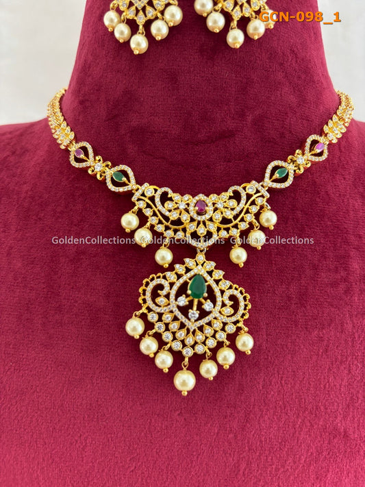 Large Pearl Necklace : Fashion Necklace Online Golden Collections 2