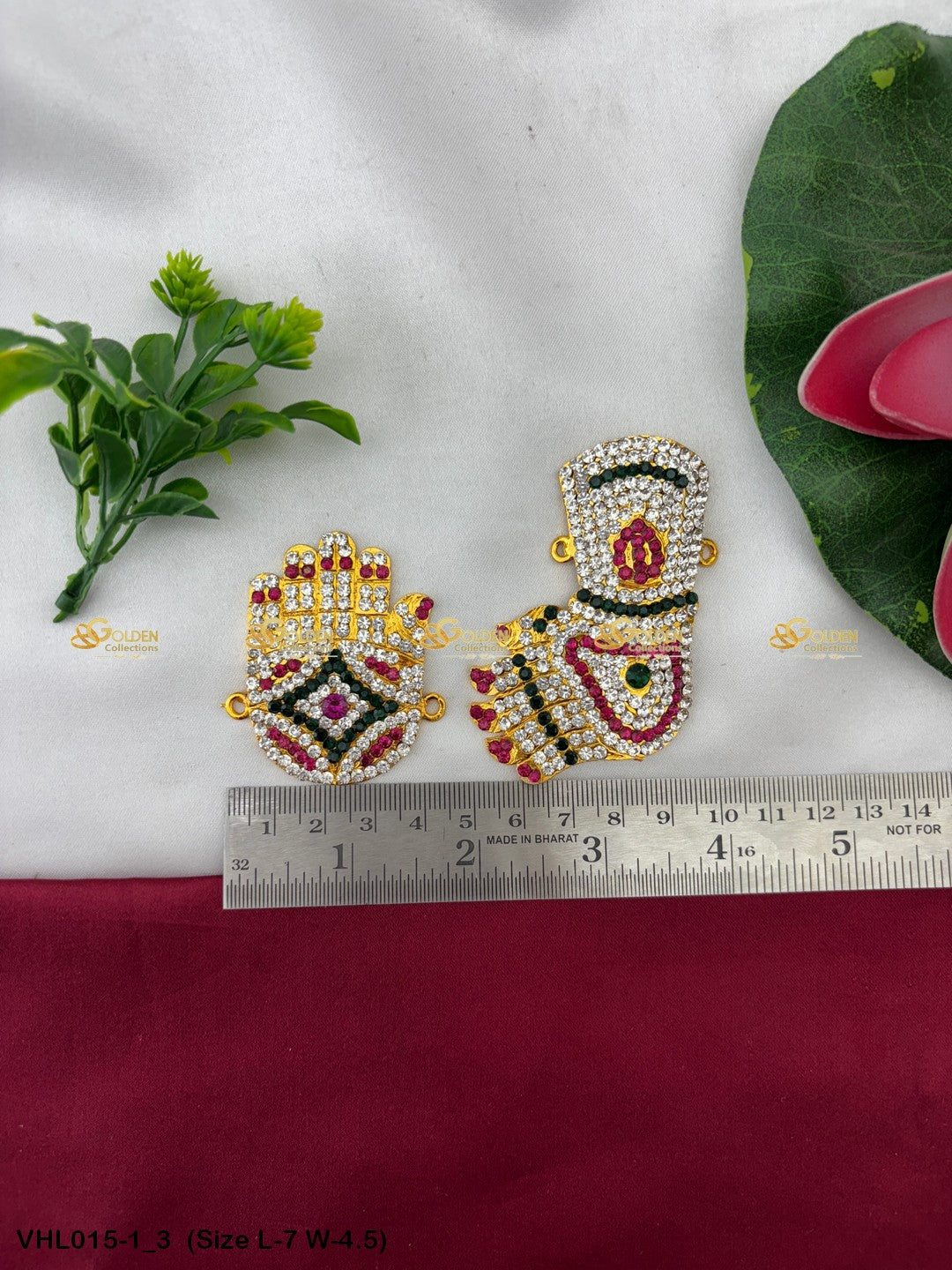 lotus hands of varalakshmi devi idol goldencollections Size: 7 x 4.5, Color: Multi, Style: Balaji Hastham Image 3