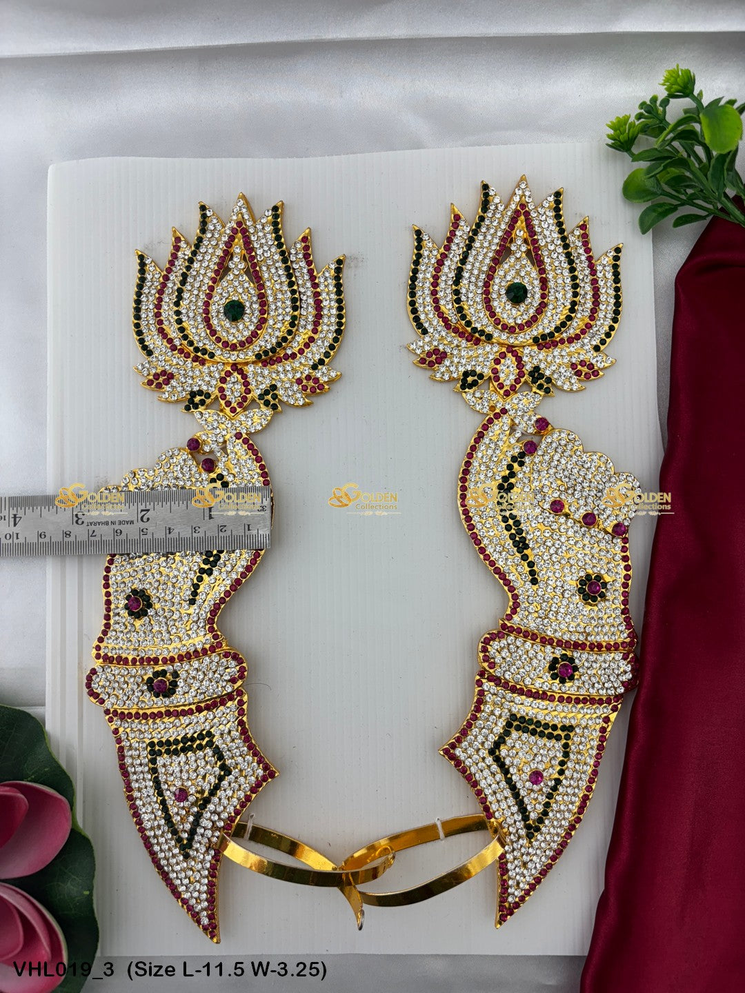 lotus hands of varalakshmi devi idol goldencollections Size: 11.5 x 3.25, Color: Multi, Style: Lotus Hands Image 3
