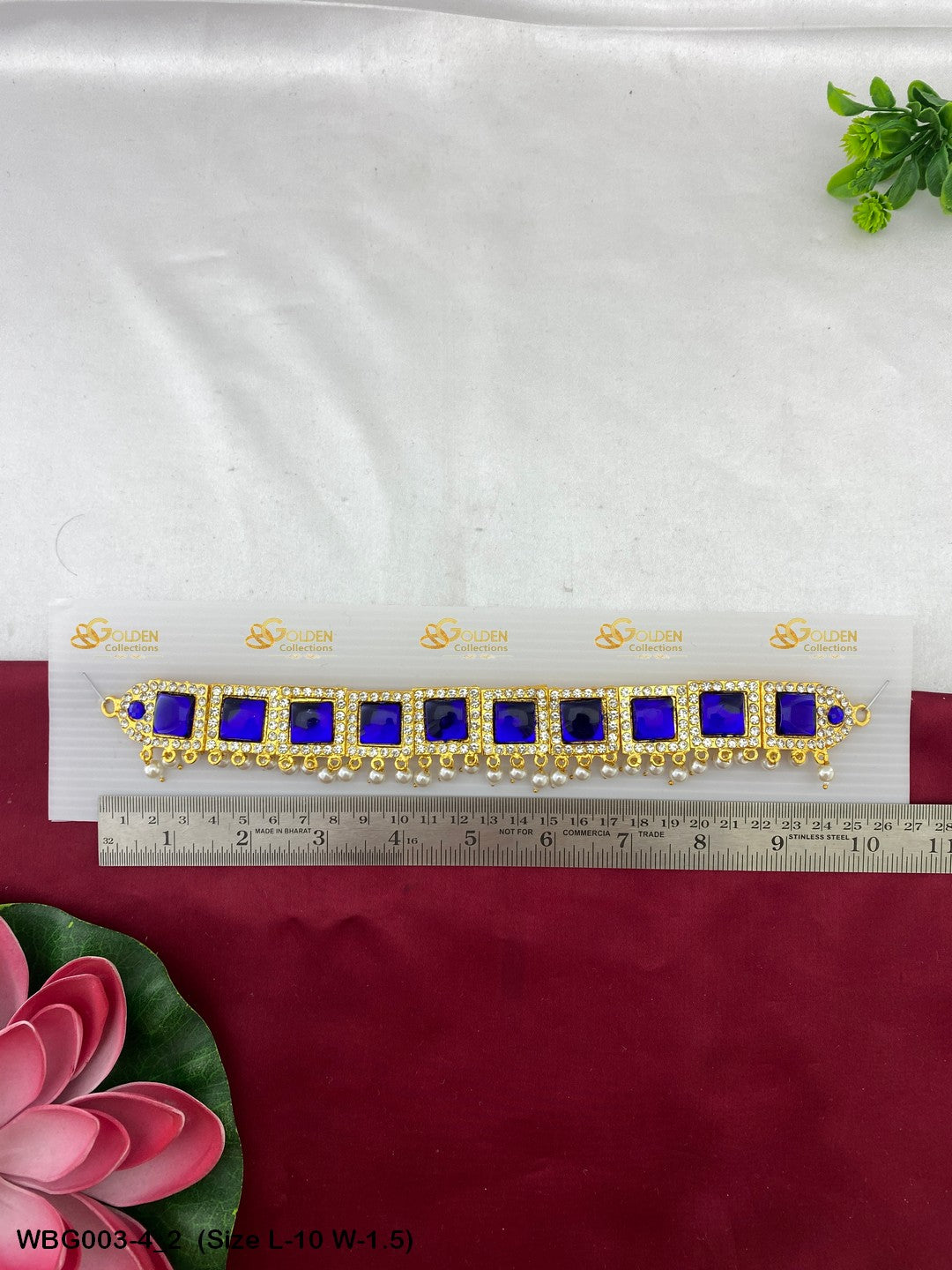 Deity Vaddanam Waist Belt with Stone Work WBG-003 Waist Belts deity alankaram image 5
