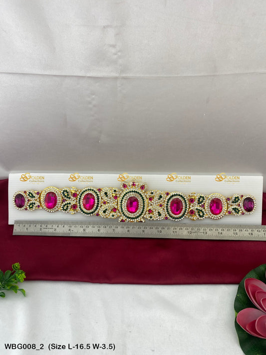 Odiyanam For Deity Statue Waist Belt Goldencollections Size: 16.5 x 3.5, Color: Multi, Style: Stone Waist Belt Image 2