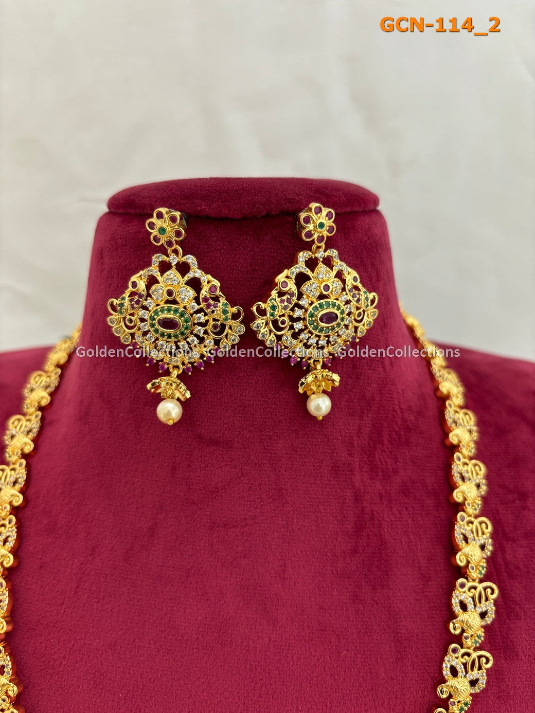 Pearl Necklace Designs : Latest Neck Sets Golden Collections 3