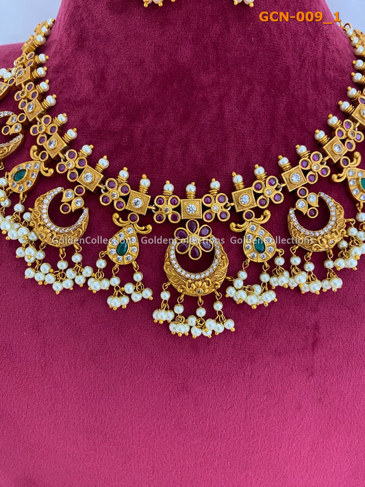 Pearl Necklace : Trending Gold Necklace Golden Collections 2