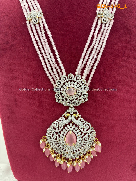 Pink Necklace : Pearl Beaded Necklace - GoldenCollections GoldenCollections 2