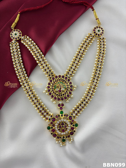 Premium Kemp Bharatanatyam Haram | Arangetram Goldencollections